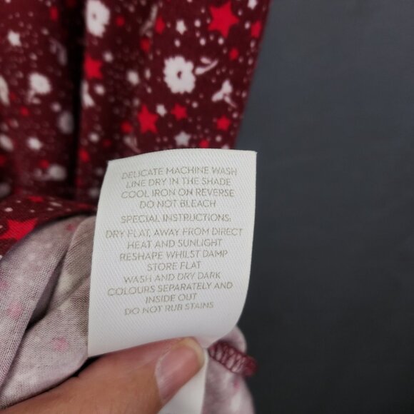 Boden Talia Dress Women Sz 6 Floral Ditsy Print Knit Pockets Burgundy 3/4 Sleeve - Picture 10 of 14